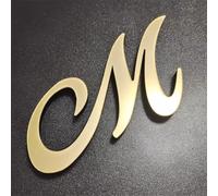 20CM Números De Casa Grandes De Acrílico Dorado Autoadhesivo De(Letter M)