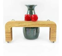 20cm Solid Wood Square Bag Handles Wooden Beads Kiss Clasp Locks Handbag Purse Frames Handle DIY Crafts Accessories(NaturalRed)