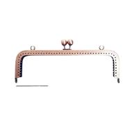 20cm Square Metal Purse Frame Handle For Clutch Bag Accessories Making Kiss Clasp Lock Bronze Tone Hardware(Red copper)