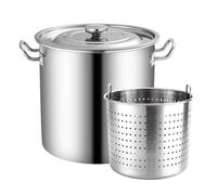 20L Acero Inoxidable Olla Para Hervir Marisco Con Cesta, Marmita Con Colador Pavo Freidora Cangrejo Langosta Olla Para Hervir Langosta, Utensilios De Cocina Para Hervir Y Cocer Al Vapor