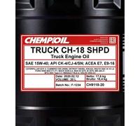 CHEMPIOIL Aceite de motor 15W-40 TRUCK Aceite para motor ACEA E7 ACEA E9 API SN API CJ-4 API CK-4 CH-18 SHPD 20L