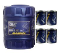 20L MANNOL 2 Tiempos Universal API TC Aceite De Moto Limpieza De Motor