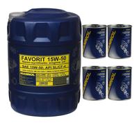 Aceite De Motor MANNOL 15W50 Favorito API SL/CF-4 20 Litros Para VW 501 01/505