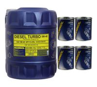 20L MANNOL Diesel Turbo 5W-40 API CI-4/SL Aceite Limpieza De Motor