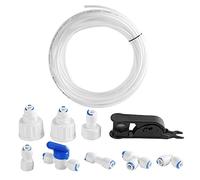 20m de línea de suministro de agua universal, juego de conexión, manguera de agua, conector de tubos con cortador de tubos, manguera de agua potable para refrigerador, tubería de agua de 1/4"