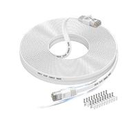 20m Ethernet Cable, Cat 6e/cat6 Long Internet Cable with Snagless Rj45 Connector, High Speed Patch Cord Than Cat 5e/cat 5, Flat White Shielded Lan Cab