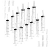 20ml Jeringa Medidora de Laboratorio Científico, 12Pcs Jeringa Sin Aguja de Plástico Graduado, Jeringa Esteril Envueltas Individualmente con Tapa, Jeringa Grande de Calostro para Alimentación Animal