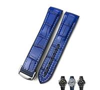 20mm 22mm Leather Cowhide Rubber Watchbands Fit For Omega Planet Ocean 600 GMT Orange Watch Strap