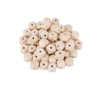 20mm 50pcs Unfinished Wooden Geometric Polyhedron Beads