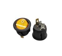 20mm KCD1 LED Toggle Switch, 3pin Round 10A 12V Light Power ON/Off Car Button Switch(Yellow,220V)