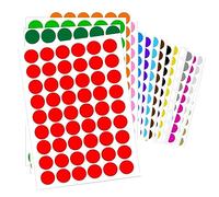 20mm Pegatinas Redondas Colores, 864pcs Surtidos Pegatinas Redondo Adhesivos, Pegatinas Círculo Etiquetas(16 Colores)