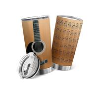 20oz Tumbler with Lid Stunning Detailed Guitar Image with Chord Chart Stainless Steel Double Wall Insulation Cup