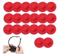 20Pack Felt Hair Band Pad, DIY Felt Hair Band Decor Base with Elastic Bands for Tea Party Headbands, Securely Glued Not Easy to Fall Off (Red)