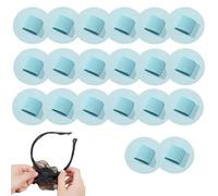 20Pack Felt Hair Band Pad, DIY Felt Hair Band Decor Base with Elastic Bands for Tea Party Headbands, Securely Glued Not Easy to Fall Off (Blue)