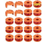 20Packs Bobina De Hilo para Compatible con Worx Cortabordes, Carrete para Cortabordes Apto para Worx, 3m Largo, Ø 1,65mm, WA0010, WA0004(16 Bobina + 4 Cubierta)