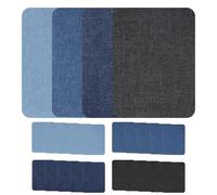 20Parches Tela de Parches de Jean Aplicables con Plancha, 7,5 x 11 cm, 100 % algodón pegamento más fuerte fácil de aplicar reparación de varios tonos azules para ropa chaquetas de plumas reparación