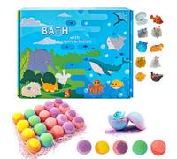20pc Bombas de Baño Niños, Pelota de Baño con Juguetes, Bolas de sal de Gaseosas - Animales Toys Bola Natural Hecha a Mano para Niños para Cumpleaños