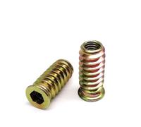 20pc M4 M5 M6 M8 M10 Hex Socket Thread Embedded Insert Nut for Wood Bed Cabinet Furniture Carbon Steel 304 Stainless Steel(Carbon steel,M6x15)
