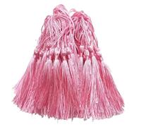 20Pcs 13cm Silky Tassels Floss Bookmark with Cord Loop Knot For Jewelry Making DIY Craft Accessories para Decoración(Pink)