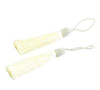 20pcs 15.5cm / 6 Pulgadas Silk Floss marcadores Tassels con 2-Inch Cord Loop y pequeño Nudo Chino para la fabricación de Joyas, Recuerdo, marcadores, artesanía DIY Accesorio (crema)