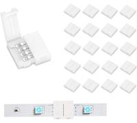 20pcs 4-Pin LED tira conectores, 8mm ancho sin cable sin soldadura LED conectores de luz, fácilmente extender o empalme SMD 3825 2835 tiras de luz multicolor RGB
