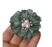 20PCS 6CM Chiffon Fabric Flowers Rhinestone Center Hair Accessories DIY Wedding Dress Straw Hat Home Decor(Color 2)
