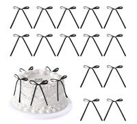 20pcs Adornos Para Tartas, Lazo Decoración Tarta, Decoracion Tarta, Boda, Fiesta, Boda, Aniversario, Suministros de Decoración de Pasteles9(Negro)