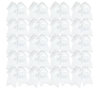 20pcs Alegría los arcos del cabello, 8 pulgadas Sin daños elegantes arcos blancos para el cabello de las niñas, soporte decorativo de cola elástica para ropa diaria, viaje, foto, boda ..