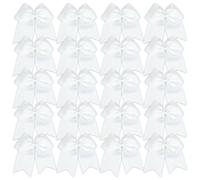 20pcs Animarse los arcos del cabello, 8 pulgadas Sin daños elegantes arcos blancos para el cabello de las niñas, soporte decorativo de cola elástica para ropa diaria, viaje, foto, boda