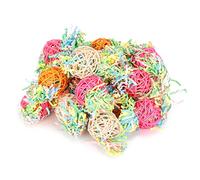 20pcs Bird Hanging Cage Toys | Colorful Chewing Toys for Parrots/Budgies/Cockatiels | Plant - Based Rattan & Paper Silk | Trusted & Sturdy Biting Accessories