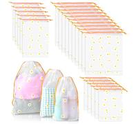 20Pcs Bolsas de Equipaje con Cordón, Bolsos de Lazo Impermeable, Organizadores de Embalaje de Viaje, Bolsa para Zapatos, Organizadores para Maletas para Almacenar Ropa, Toallas, Cosméticos (3 Tamaños)