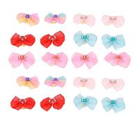20pcs Bows Dog Rhines Multicolor Beads Bownots Bownots con Goma de Goma Son para Cachorros Kittens Well Dogs Cats Si Bowspet Bownotsdog Bows con Goma