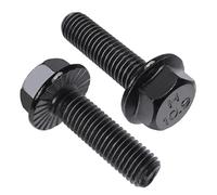 20pcs Brida Tornillos De Cabeza Hexagonal, 10.9 Negro Tornillos De Aleación De Acabado Negro, Hexagonal Brida De Cabeza M10 * 16