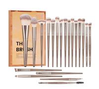 20pcs Brochas de Maquillaje, Brochas Maquillaje Professional Rubor Brocha con Mango Cómodo y Alisador y Cepillo Suave, Set Brochas Maquillaje Multiusos para Correctores,Polvos de Base Blush,Eyeshadow
