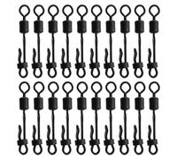 20pcs Cambia Rápidamente Los Giratriz con Clam -Clam Clip Anillos Rodantes Terminales De Conector Tocando Accesorios De Pesca Carpas Conector Línea Tippet Duradera