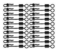 20pcs Cambia Rápidamente Los Giratriz con Clam -Clam Clip Anillos Rodantes Terminales De Conector Tocando Accesorios De Pesca Carpas Conector Línea Tippet Duradera