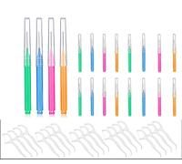 20pcs cepillos interdentales, cepillo de limpieza interdental+20pcs hilo denta, cuidado dental, limpieza dental, cepillo de limpieza interdental, cuidado bucal, 40pcs total