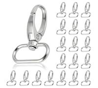 20PCS Cierres de garra de langosta, Gancho de llavero Gancho de presión giratorio con llaveros Llaveros de pinza de langosta pequeños Cierres para clip de llavero, cordón, llave, fabricación de joyas