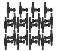 20PCS Conector en T de Acuario ABS Negro Tubo de 3 vías Válvula de Control de Flujo de Aire de Volumen Accesorios de Bomba de Oxígeno para Tanque de Peces y de Bomba de Aire de