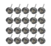 20pcs Conjunto de cepillos de Rueda de Alambre de Acero de 22 mm for Pulido de Metal 3.0mm Cepillo de rotación de 3,0 mm for la Herramienta giratoria Dremel (Color : 20pcs Steel)