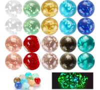20Pcs Cristal Pequeñas, Canicas de Cristal, Coloridas Canicas de Cristal con Ojos de Gato, Mármoles de Cristal Que Brillan en la Oscuridad,Canicas de Cristal, Mármoles de Vidrio Colorido, 16 mm