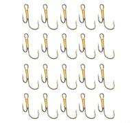 20pcs de acero de alto carbono pesca doble gancho de púas manivela ganchos para lucio señuelos (8#)