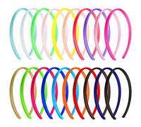 20Pcs Diademas de Satén Multicolor, Diademas de Satén Satinado, Diadema Rasa, Diadema Turbante,Lisas y Plástica para Niñas Chicas Mujeres