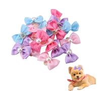 20PCS Dog Hair Bows with Rubber Bands, Cute Puppy Dog Small Bowknot Hair Bows for Puppies Cats and Other Small Pets