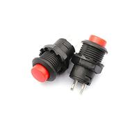 20pcs DS-428/427 Round Button Switch with Automatic Lock Without Automatic Lock Button red Green Yellow Blue White Black 12MM (Color : Red, Size : 20pcs Lock)