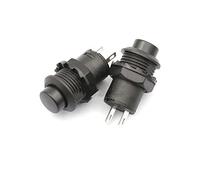 20pcs DS-428/427 Round Button Switch with Automatic Lock Without Automatic Lock Button red Green Yellow Blue White Black 12MM(Black,20pcs Unlock)