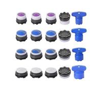 20Pcs Faucet Aerators, M16.5 .5 M21.5 M24 Faucet Cache Aerator Water Saving Flow Restrictor with Key