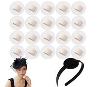 20pcs Felt Hair Band Pad, 2 Inch Hair Band Pad, Elastic Pads For Making Tea Party Headbands Decorations Handmade Diy Hair Ornaments (White, Circle)