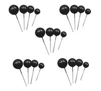 20pcs Festive Golden Ball For Cake Decor Items for CupFor Cake Topping and Layered For Cake Accent Design (negro)