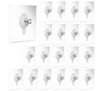 20Pcs Ganchos Adhesivos para Pared,Cuelga Cuadros Sin Clavos,Ganchos Autoadhesivos Ultrafuertes,Colgar Marcos De Fotos sin Perforaciones,para Marcos,Metal,Vidrio,Espejos(Versión reforzada)